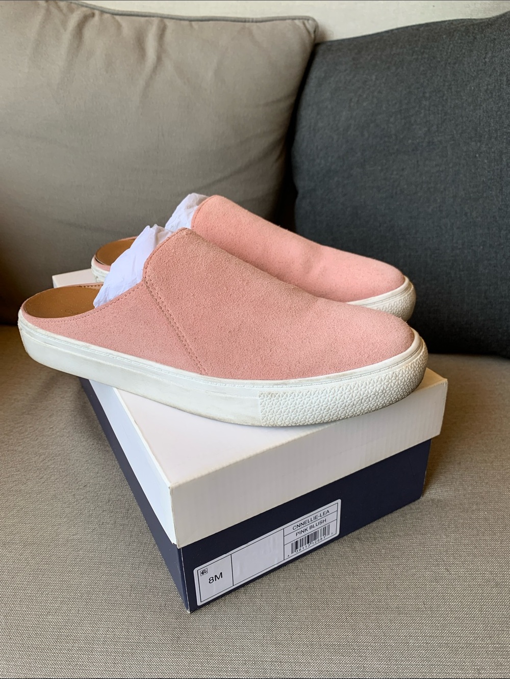 Caslon Pink Suede Slip-On Mule Sneakers with White Sole
